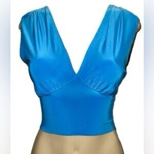 21 Saints Blue V Neck Crop Top